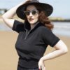 Black Terry Zipper Top - Image 4