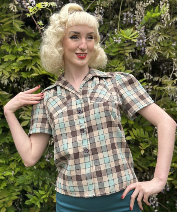 Blue Flannel Work Blouse