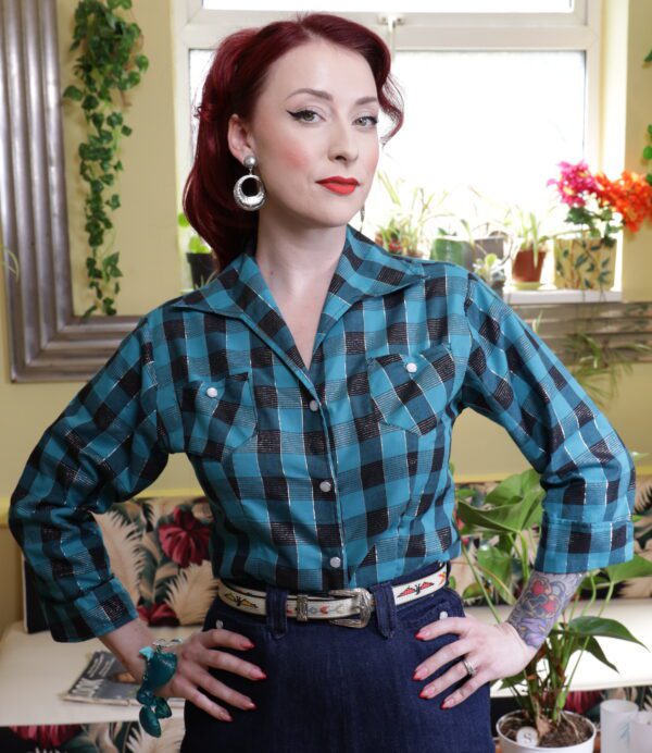 Turquoise Western Blouse