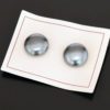Pearl Grey Button Earrings - Image 2